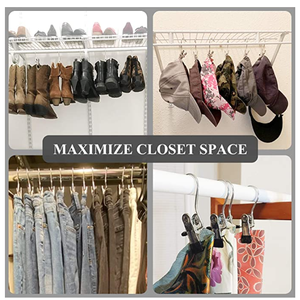 Pvc + Chrome Enkele Zwarte Metalen Boot Hanger Clip Rok Hangers Met Clips - Product Image 6