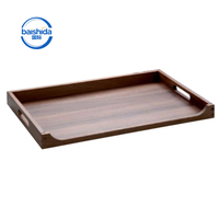 Plateau de service rectangulaire moderne en bois d'acacia, luxueux et écologique, avec assiette à dessert et plateau à thé pour la maison, le café, les fêtes et les buffets