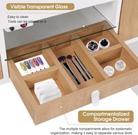 Table de manucure moderne en bois HONGZI avec aspirateur électrique, 2 sacs à poussière, bureau de beauté pour nail art, prise intégrée, pour salon et centre commercial