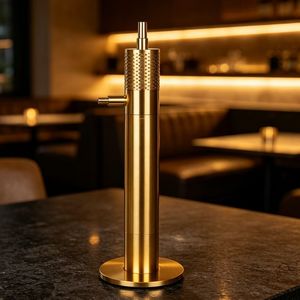 Set de Hookah de Lujo con una Sola Manguera, Acero Inoxidable 304, Base de Vidrio y Accesorios Metálicos con Acabado Espejado, Ideal para Bares y Regalos - Product Image 3