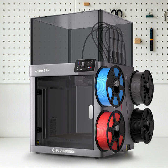 Flashforge Creator 5 Pro High Temp FDM 3D Printer with USB Connectivity for PLA and PEEK Materials