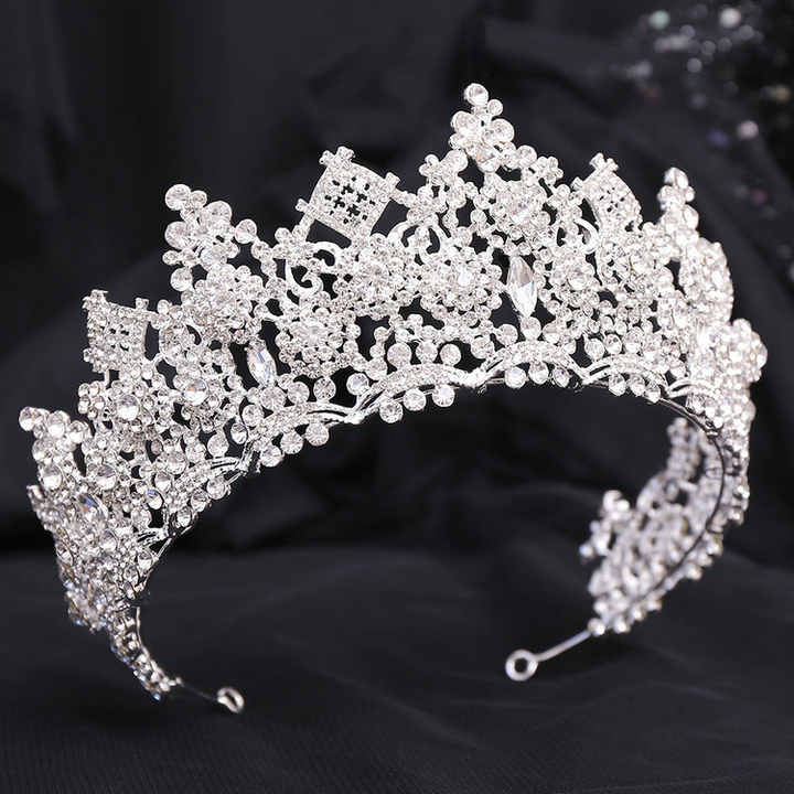 Pageant Crown Rings QS Luxury Baroque Rhinestone Beauty Pageant Crowns Wedding Tiara for ...