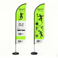 Drapeaux à lame en tissu de haute qualité à une face, promotionnels, pour festivals, avec logo personnalisé imprimé, publicité extérieure en fibre de verre