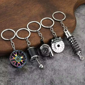 The latest factory best-selling custom logo <b>car</b> turbo shock absorber gear brake disc hub metal keychain - Product Image 1