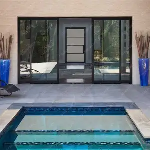XIYATECH, puertas corredizas de Tres rieles de vidrio templado doble de aluminio de alta calidad y eficiencia energética para Patio