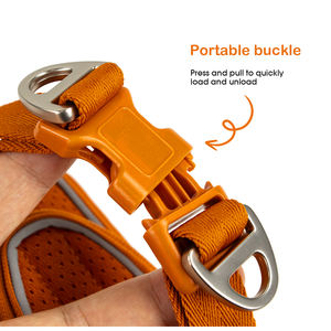 Precio de fábrica Henshine Malla de dos lados Suave Fácil de usar y liberar Hebilla de metal Reflectante Exterior Arnés para perros - Product Image 3