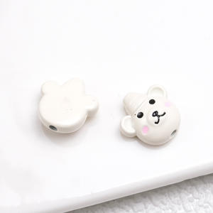 Sombreros de colores Oso Pintura Aleación Cuentas perforadas Pulseras Diy Accesorios de joyería Cuentas de metal Oso lindo - Product Image 4