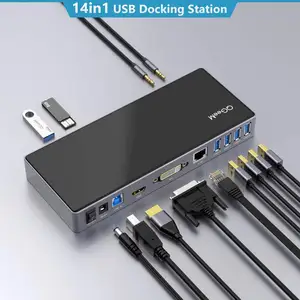 USB Docking Station Universale, QGeeM USB 3.0 Del Computer Portatile Docking Station per Macbook Pro Air 2020 Xiaomi Notebook Tablet Laptop