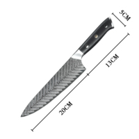 Couteaux de chef tranchants en acier Royal Japan Damascus AUS10 de 20 cm