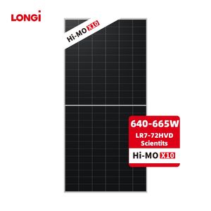 Nhà máy trong kho longi panel năng lượng mặt trời hi-mo X10 nhà khoa học LR7-72HVD 640 ~ 665M 640W 650W 655W 660W 665W Bảng điều khiển quang điện giá tốt - Product Image 1