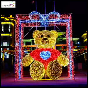Decoraciones navideñas de exterior con luces LED en forma de oso para decoración festiva al aire libre - Product Image 5