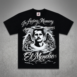 Camiseta Deadhomies Loving Memory El Mencho para hombre, camiseta negra de manga corta con estampado de letras, camiseta de algodón con cuello redondo, corte holgado - Product Image 2