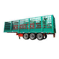 Cadre de qualité supérieure Semi-remorque 3 essieux Bétail Remorque Animal Transport 60 80t Clôture Cargo Remorque à vendre