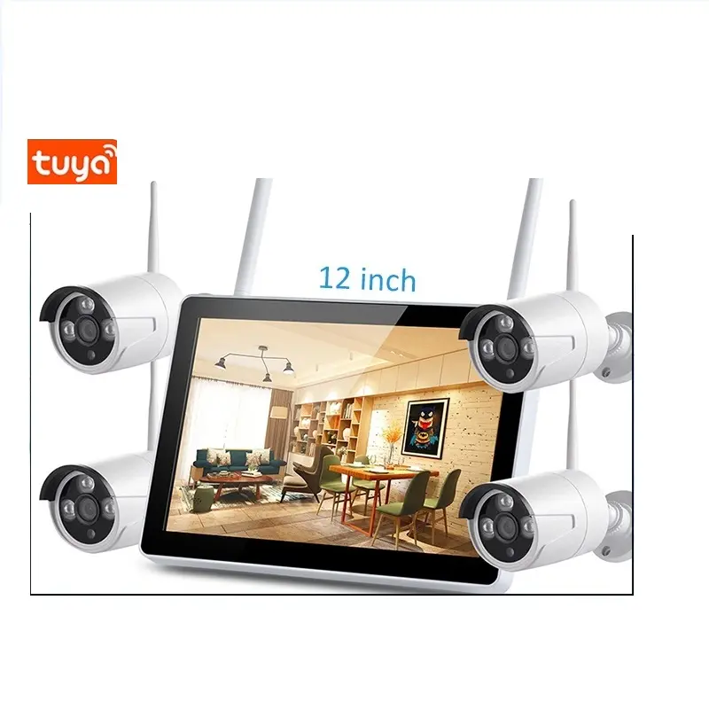 1080P Hd Wifi Wireless Security Monitor Screen Recorder Kit Met Lcd-scherm Cctv Video Surveillance Tuya Nvr Camera