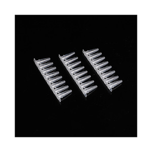 Hongbolai 8-Tube Pack 0.2ml 0.1ml Transparent PCR <b>Flat</b> <b>Cap</b> Centrifuge Tubes For Laboratory Use - Product Image 4