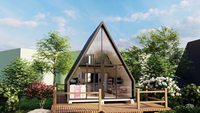 Livraison dans le monde entier Low Cost Boutique Style Modulaire Un Cadre En Acier Camper Bungalow Triangle Kit Maisons pour Hôtel Maison