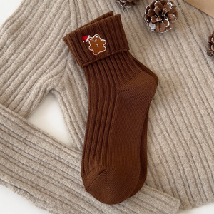 Chaussettes <span class=keywords><strong>de</strong></span> Noël en coton personnalisées pour femmes, respirantes, broderie <span class=keywords><strong>de</strong></span> dessins animés <span class=keywords><strong>de</strong></span> Noël, chaussettes <span class=keywords><strong>de</strong></span> Noël pour femmes - Product Image 2