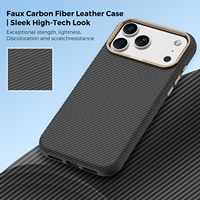 Coque de téléphone portable pour 17 Pro Max, design animal, motif fibre de carbone, aspiration magnétique, protection anti-chute, protection de l'objectif