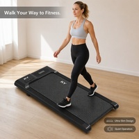 Caminadora Eléctrica Plana Motorizada OEM, Delgada, para Debajo del Escritorio, 1-6 km/h, Pantalla LED de Velocidad, Máquina de Cardio Compacta para el Hogar