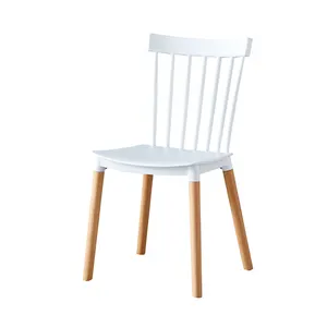 2024 Modern Wooden Leg PP Restaurant dining chair Hot sale plastic restaurant chairs