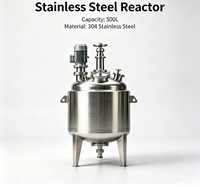 Cuve de réaction automatique sous pression en acier inoxydable à double enveloppe SUS304/SUS316L, contrôlée par PLC, pour réacteur chimique discontinu 100L