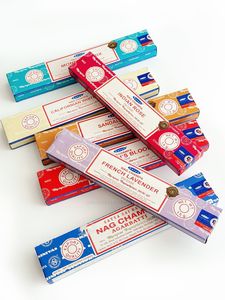 Bâtons d'encens authentiques Satya Sai Baba en bois de santal, naturels, roulés à la main, parfum de fleur jaune Nag Champa, yoga - Product Image 3