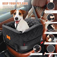 Rehausseur de siège auto pliable en mousse à mémoire de forme pour petits chiens 25lbs Couverture en velours avec poche de rangement pour ceinture de sécurité lavable détachable