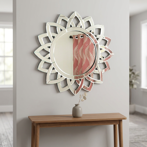 Espejo Veneciano Redondo Moderno de Cristal Plateado Hecho a Mano de Lujo para Montar en la Pared, Decoración para el Hogar, Mejores Precios al por Mayor SVM-01 - Product Image 3