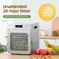Déshydrateur alimentaire désodorisant en acier inoxydable, machine à fruits secs pour boulangerie, séchoir compact avec ventilateur de chauffage, minuterie 12/24 heures, 220V/110V