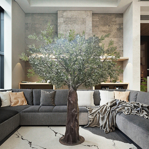 Style cour grandes plantes fausses <span class=keywords><strong>olivier</strong></span> artificiel réaliste pour décorations d'anniversaire guirlande haute - Product Image 1