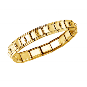 Pulsera Modular Italiana Blues de 9MM, 18 Eslabones, Acero Inoxidable, Diseño Clásico con Forma de Corazón, Gancho para Colgar, Ideal para Regalo - Product Image 1