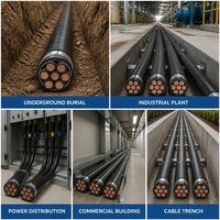 Cable de alimentación subterráneo blindado de baja tensión 0.6/1kV de cobre PVC YJV YJV22 YJLV YJLV22 1.5-400mm 1-5 núcleos STA