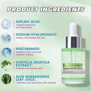 Suero Facial Hidratante <span class=keywords><strong>y</strong></span> Calmante con Ácido <span class=keywords><strong>Azelaico</strong></span> 10+ <span class=keywords><strong>y</strong></span> Ácido Hialurónico, 30 ml, Venta al Por Mayor - Product Image 4