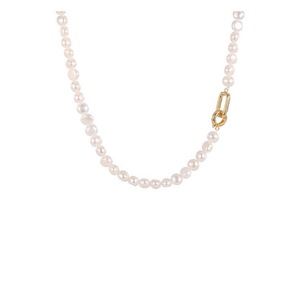 Collier de perles d'eau douce naturelles de style baroque rétro français Wenchi pour jeunes femmes élégantes, chaîne de pull à capuche de luxe léger - Product Image 5