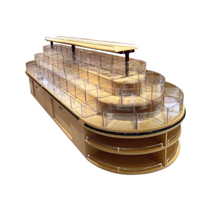 Étagère de présentation pour supermarché, armoire à snacks double face pour magasin de proximité, en acier et imitation bois - Product Image 3