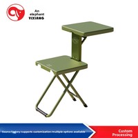 Chaise de pêche pliable robuste et moderne avec cadre en ABS et acier, dossier moulé par soufflage et surface de bureau réglable
