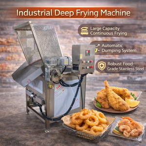 <span class=keywords><strong>Friteuse</strong></span> automatique professionnelle en acier inoxydable SUS304 pour poulet, poisson, frites, nuggets de poulet, anneaux d'oignon – Ligne de production alimentaire - Product Image 1