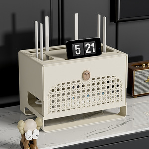 Router Storage Box <b>Rectangle</b> Multifunction Cable Organizer For Home TV Set Top Box With Ventilation Design - Product Image 1