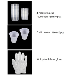 <b>Crystal</b> Clear Epoxy Resin Kit for beginner Non-toxic 1:1 resin kit for self leveling for Jewelry Art Resin Metallic floor - Product Image 3