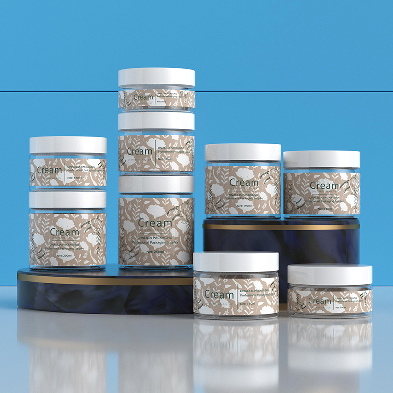 Wholesale Transparent PET Plastic Round Cream Jars with Lid for Skincare Body Cosmetic Packaging 80ml~250ml