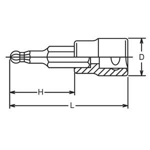 KOKEN - 3011M-120-6 3/8 ''douille à bille-EAN 4991644038442 MAIN DOUILLES 3/8" - Product Image 2
