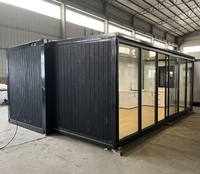 Maison conteneur en acier extensible de 20 pieds et 40 pieds, villa préfabriquée pliable en bois avec panneau sandwich pour utilisation en kiosque de bureau