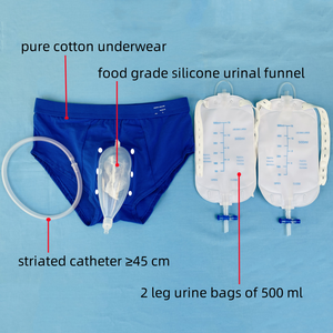 External <strong>Male</strong> Urinary Drainage Bag With Silicone Urinal Collector Set <strong>Catheter</strong> Leg Urine Bag for Man Urine Collection Bag - Product Image 2