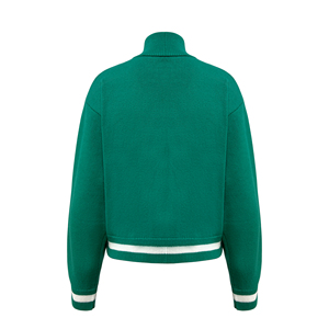 Suéter de Punto Personalizado con Logotipo, Estilo Retro Americano, para Otoño e Invierno, con Media Cremallera, para Golf y Tenis, Informal, <span class=keywords><strong>a</strong></span> Rayas, Acanalado, para <span class=keywords><strong>Mujer</strong></span> - Product Image 2