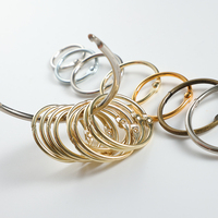 Anillo de Encuadernación Circular Metálico Dorado de Venta Directa de Fábrica TC, Tamaño 30*30, QHK-2.2-25Gold, Ligero, Sin Imán, para Cuadernos y Tarjetas