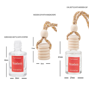 Diffuseur de parfum en verre pour voiture, à suspendre, <span class=keywords><strong>sans</strong></span> <span class=keywords><strong>alcool</strong></span>, parfum longue durée 60 jours, avec bouchon en bois pour rétroviseur - Product Image 3
