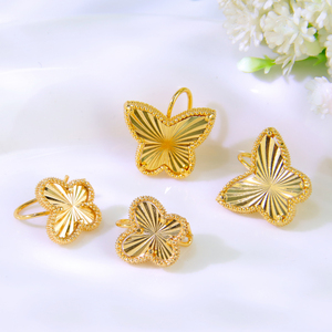 Pendientes de Moda de Lujo en Color Dorado, Pendientes de Mariposa Chapados en Oro de 21k para Mujer, para Uso Diario - Product Image 2