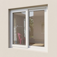Weißes UPVC-Doppelverglasung-Schiebefenster mit Fliegengitter und Hurrikan-Schutzglas für Wohnprojekte