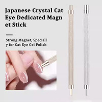 Bâtonnet magnétique double tête 2-en-1 effet œil de chat, outil de nail art puissant pour perles de verre, manucure DIY et salon