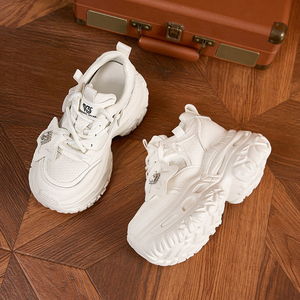 Baskets basses compensées à semelle épaisse pour femme, nouvelle collection printemps 2026, baskets décontractées en cuir véritable de 9 cm - Product Image 5